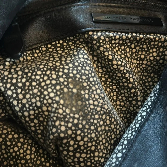 Loeffler Randall black leather shoulder bag black studs great pre owned cond - Picture 5 of 6